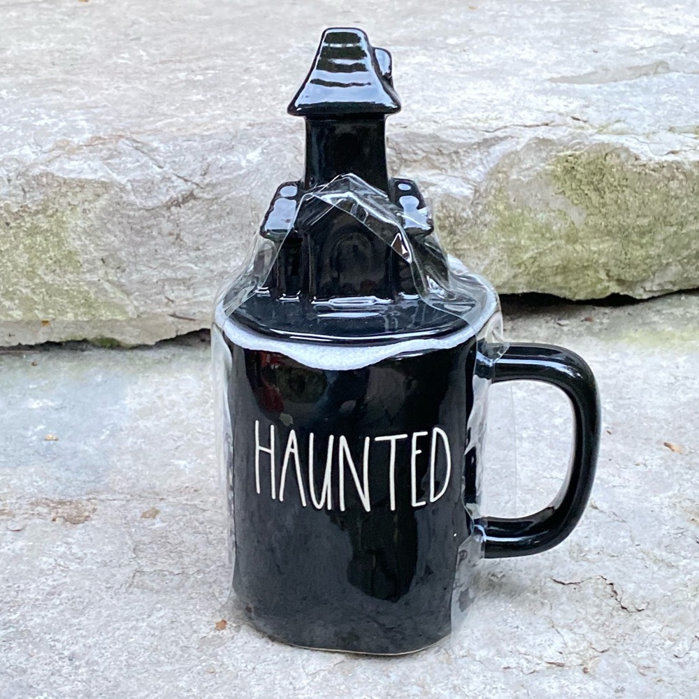 Rae Dunn HAUNTED Mug with Haunted House  Topper